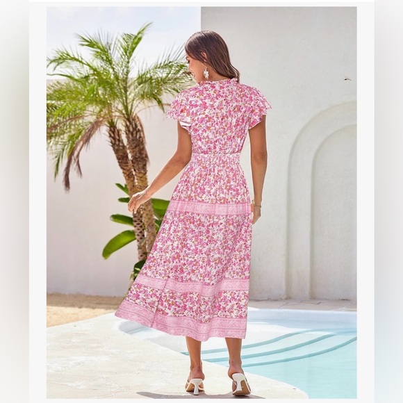 NWT Floral Pink Multi Dress-S - Picture 8 of 17